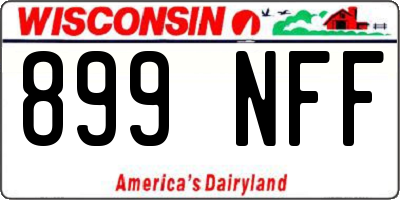 WI license plate 899NFF