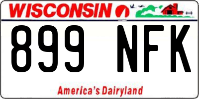 WI license plate 899NFK