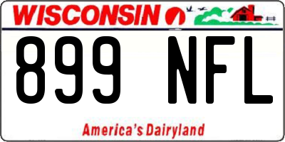 WI license plate 899NFL