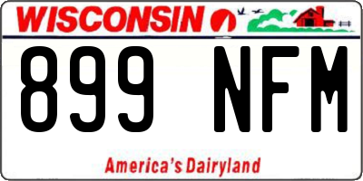WI license plate 899NFM