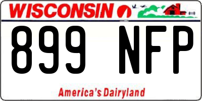 WI license plate 899NFP
