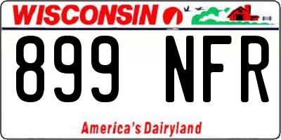 WI license plate 899NFR