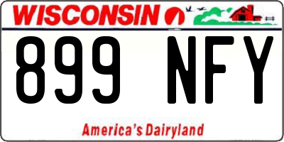 WI license plate 899NFY