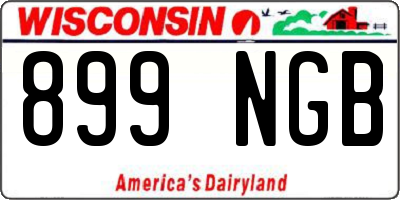WI license plate 899NGB
