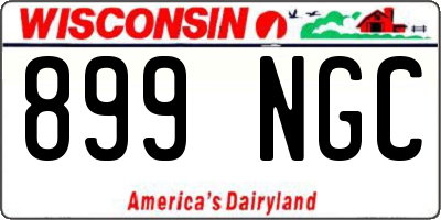 WI license plate 899NGC