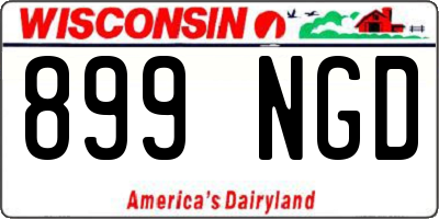 WI license plate 899NGD