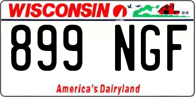 WI license plate 899NGF