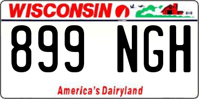 WI license plate 899NGH