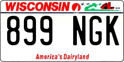 WI license plate 899NGK