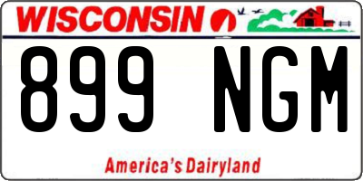 WI license plate 899NGM
