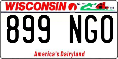 WI license plate 899NGO