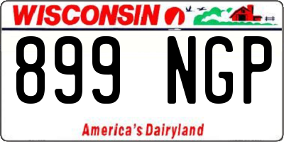 WI license plate 899NGP