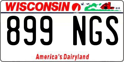 WI license plate 899NGS