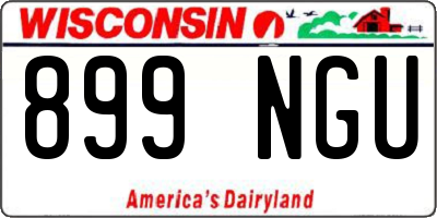 WI license plate 899NGU