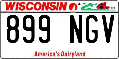 WI license plate 899NGV