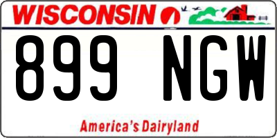 WI license plate 899NGW