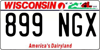 WI license plate 899NGX
