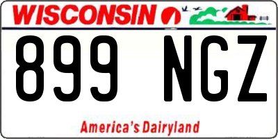 WI license plate 899NGZ