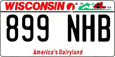 WI license plate 899NHB