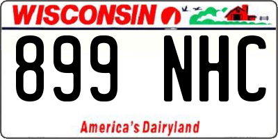WI license plate 899NHC