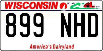 WI license plate 899NHD