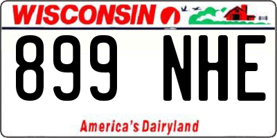 WI license plate 899NHE