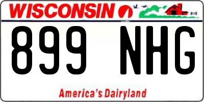 WI license plate 899NHG