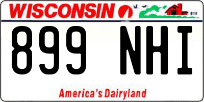 WI license plate 899NHI