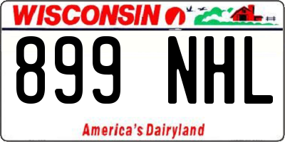 WI license plate 899NHL