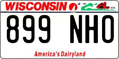 WI license plate 899NHO