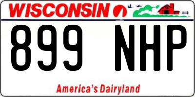 WI license plate 899NHP