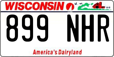 WI license plate 899NHR