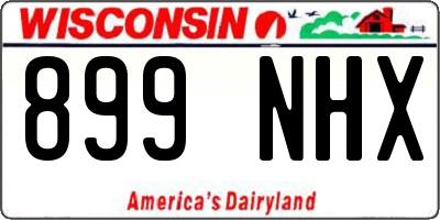WI license plate 899NHX