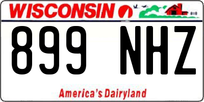 WI license plate 899NHZ