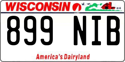WI license plate 899NIB