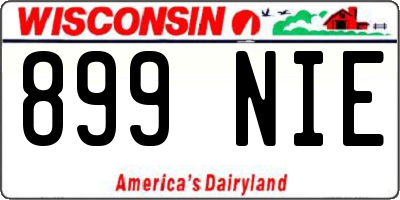 WI license plate 899NIE