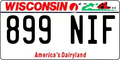 WI license plate 899NIF