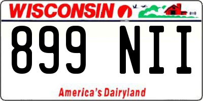 WI license plate 899NII