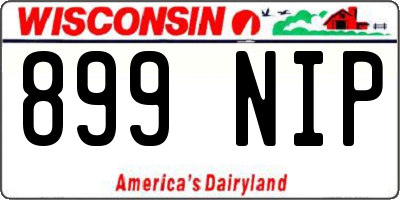 WI license plate 899NIP