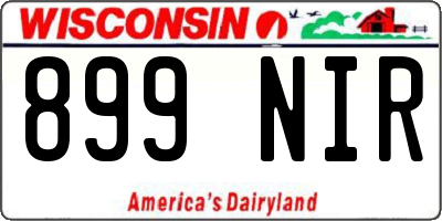 WI license plate 899NIR