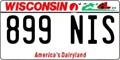 WI license plate 899NIS