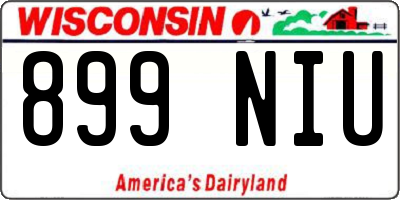 WI license plate 899NIU