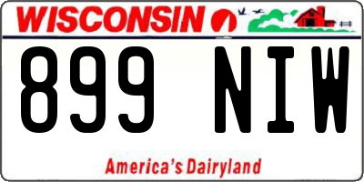 WI license plate 899NIW