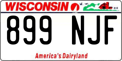 WI license plate 899NJF