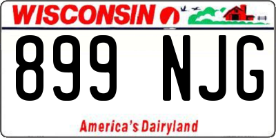 WI license plate 899NJG