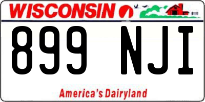 WI license plate 899NJI