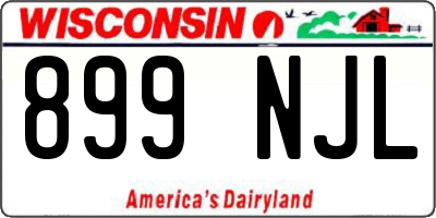 WI license plate 899NJL