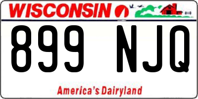 WI license plate 899NJQ