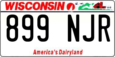 WI license plate 899NJR