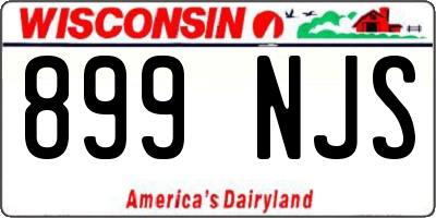 WI license plate 899NJS